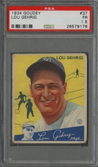 1934 Goudey #37 Lou Gehrig - PSA FR 1.5